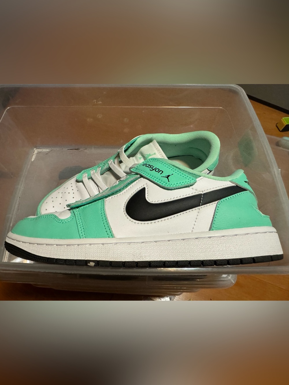 Nike Men’s Sneakers Mint Green White with Black Swoosh
